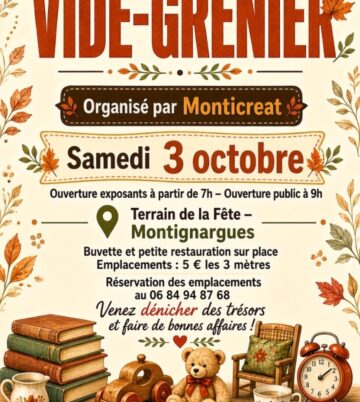 affiche vide-grenier du samedi 03 octobre 2026